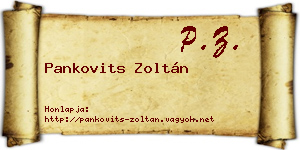 Pankovits Zoltán névjegykártya