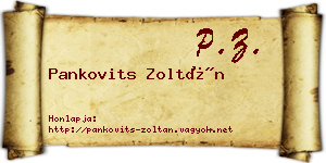 Pankovits Zoltán névjegykártya